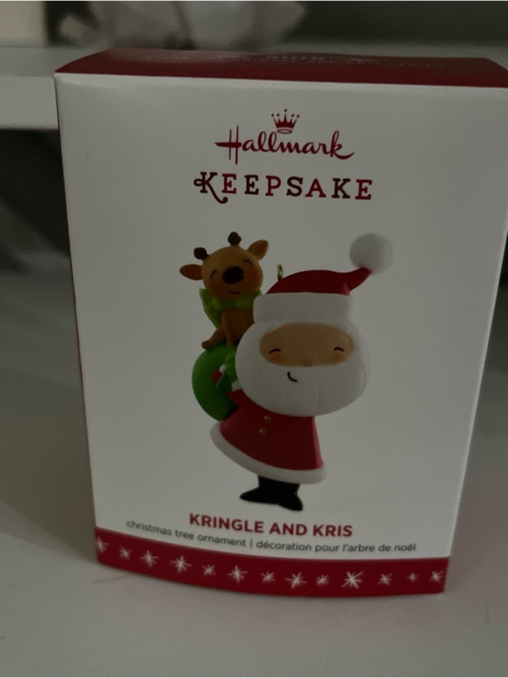 Hallmark Keepsake Santa Ornament with Reindeer - Red, White & Green